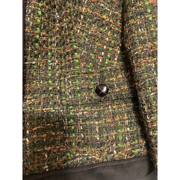 NWOT Talbots 16 Brown Green Tweed Suit Jacaket Blazer Career Cocktail - Picture 5 of 8